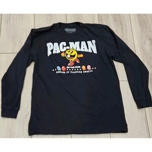 Pac-Man Fever Shirt Youth 8 Black‎ Long Sleeve Graphic 100% Cotton Casual Tee